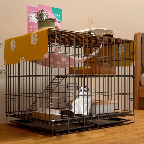 YPDOPORA Katzenhäuser Für Hauskatzen Mit Hängematte, Katzenlaufstall, Geschlossenem Draht, Doppeltür-Design, Praktisch Für Bequeme Interaktion Für Katzen/Hunde/Meerschweinchen,H YPDOPORA Katzenhäuser Für Hauskatzen Mit Hängematte, Katzenlaufstall, Geschlossenem Draht, Doppeltür-Design, Praktisch Für Bequeme Interaktion Für Katzen/Hunde/Meerschweinchen,H von YPDOPORA