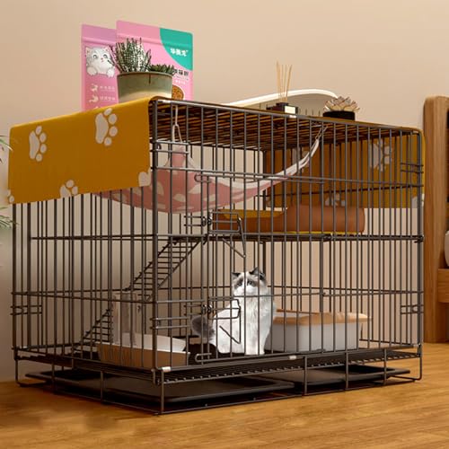 YPDOPORA Katzenhäuser Für Hauskatzen Mit Hängematte, Katzenlaufstall, Geschlossenem Draht, Doppeltür-Design, Praktisch Für Bequeme Interaktion Für Katzen/Hunde/Meerschweinchen,I YPDOPORA Katzenhäuser Für Hauskatzen Mit Hängematte, Katzenlaufstall, Geschlossenem Draht, Doppeltür-Design, Praktisch Für Bequeme Interaktion Für Katzen/Hunde/Meerschweinchen,I von YPDOPORA