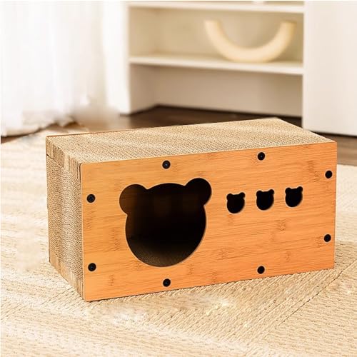 YPDOPORA Katzenhaus Aus Karton, Faltbare Katzenhöhle, Multifunktionales Katzenkratzhaus, Zum Ausruhen Und Schlafen, Trainieren Und Spielen, Kitty Condo Für Kleine Kätzchen,A YPDOPORA Katzenhaus Aus Karton, Faltbare Katzenhöhle, Multifunktionales Katzenkratzhaus, Zum Ausruhen Und Schlafen, Trainieren Und Spielen, Kitty Condo Für Kleine Kätzchen,A von YPDOPORA