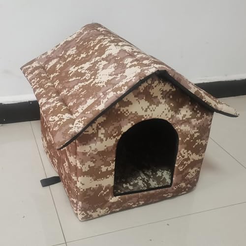 Katzenhaus Im Freien, Wasserdichter Winter-Katzenhaus Für Streuner, Mit Warmer Matte, Faltbar Und Beweglich, Leicht Zu Reinigen, Katzenzelt Für Kleine Hunde,D,M von YPDOPORA