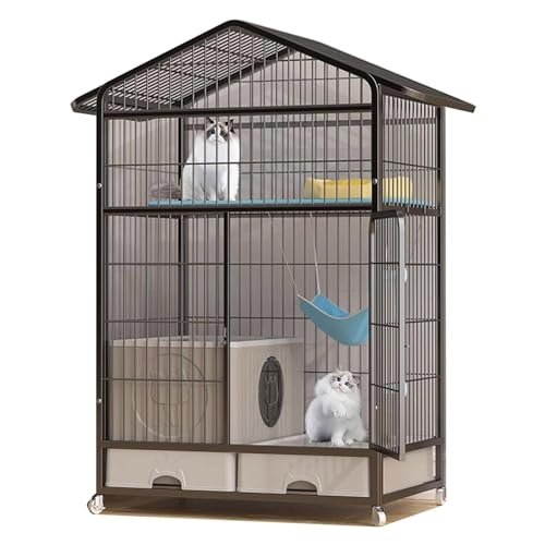 Katzenkäfig Mit Geschlossener Katzentoilette – Abnehmbare Große Katzenhütten – Katzenlaufstall Für Kleine Tiere, Kätzchenkäfig, Katzenhaus, Auslaufplatz Mit Um 360° Drehbaren Rädern,Schwarz,L Katzenkäfig Mit Geschlossener Katzentoilette – Abnehmbare Große Katzenhütten – Katzenlaufstall Für Kleine Tiere, Kätzchenkäfig, Katzenhaus, Auslaufplatz Mit Um 360° Drehbaren Rädern,Schwarz,L von YPDOPORA