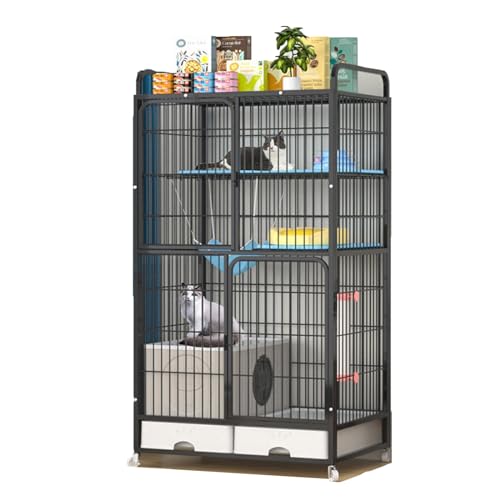 Katzenkäfig Mit Geschlossener Katzentoilette – Abnehmbare Große Katzenhütten – Katzenlaufstall Für Kleine Tiere, Kätzchenkäfig, Katzenhaus, Auslaufplatz Mit Um 360° Drehbaren Rädern,Schwarz,M Katzenkäfig Mit Geschlossener Katzentoilette – Abnehmbare Große Katzenhütten – Katzenlaufstall Für Kleine Tiere, Kätzchenkäfig, Katzenhaus, Auslaufplatz Mit Um 360° Drehbaren Rädern,Schwarz,M von YPDOPORA