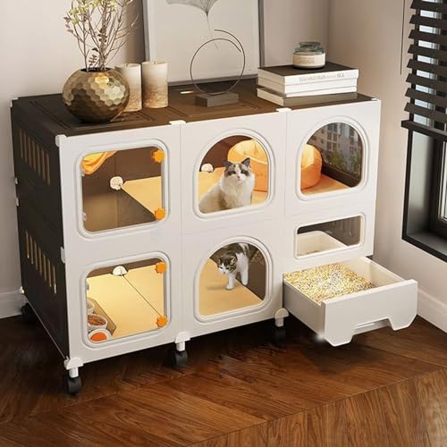 Katzenkäfige Für Den Innenbereich – Zäune Für Katzen, Katzenvillen, Integrierte Toiletten Mit Katzentoiletten, Katzenkäfige Für Kleintiere Im Innen- Und Außenbereich, Einfache Spülreinigung,D Katzenkäfige Für Den Innenbereich – Zäune Für Katzen, Katzenvillen, Integrierte Toiletten Mit Katzentoiletten, Katzenkäfige Für Kleintiere Im Innen- Und Außenbereich, Einfache Spülreinigung,D von YPDOPORA