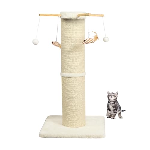 YPDOPORA Katzenkratzbaum, 33 Zoll Großer Katzenkratzbaum Für Erwachsene Katzen Und Kätzchen, Natursisal, Holzsockel Mit Spielzeugbällen, Moderner Katzenkratzbaum Für Hauskatzen,B YPDOPORA Katzenkratzbaum, 33 Zoll Großer Katzenkratzbaum Für Erwachsene Katzen Und Kätzchen, Natursisal, Holzsockel Mit Spielzeugbällen, Moderner Katzenkratzbaum Für Hauskatzen,B von YPDOPORA
