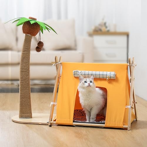 YPDOPORA Katzenkratzbaum Mit Bett, Hoher Palmen-Katzenkratzbaum Für Hauskatzen, Mit Lounge-Stuhl, 2-In-1-Spaß, Sisalseil, Hoher Katzenkratzer Mit Ball,A YPDOPORA Katzenkratzbaum Mit Bett, Hoher Palmen-Katzenkratzbaum Für Hauskatzen, Mit Lounge-Stuhl, 2-In-1-Spaß, Sisalseil, Hoher Katzenkratzer Mit Ball,A von YPDOPORA
