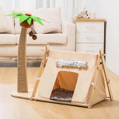 YPDOPORA Katzenkratzbaum Mit Bett, Hoher Palmen-Katzenkratzbaum Für Hauskatzen, Mit Lounge-Stuhl, 2-In-1-Spaß, Sisalseil, Hoher Katzenkratzer Mit Ball,C YPDOPORA Katzenkratzbaum Mit Bett, Hoher Palmen-Katzenkratzbaum Für Hauskatzen, Mit Lounge-Stuhl, 2-In-1-Spaß, Sisalseil, Hoher Katzenkratzer Mit Ball,C von YPDOPORA