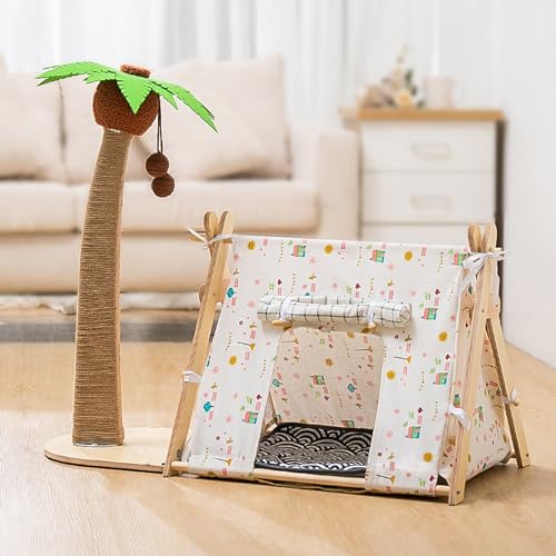 YPDOPORA Katzenkratzbaum Mit Bett, Hoher Palmen-Katzenkratzbaum Für Hauskatzen, Mit Lounge-Stuhl, 2-In-1-Spaß, Sisalseil, Hoher Katzenkratzer Mit Ball,D YPDOPORA Katzenkratzbaum Mit Bett, Hoher Palmen-Katzenkratzbaum Für Hauskatzen, Mit Lounge-Stuhl, 2-In-1-Spaß, Sisalseil, Hoher Katzenkratzer Mit Ball,D von YPDOPORA