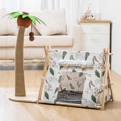 YPDOPORA Katzenkratzbaum Mit Bett, Hoher Palmen-Katzenkratzbaum Für Hauskatzen, Mit Lounge-Stuhl, 2-In-1-Spaß, Sisalseil, Hoher Katzenkratzer Mit Ball,E YPDOPORA Katzenkratzbaum Mit Bett, Hoher Palmen-Katzenkratzbaum Für Hauskatzen, Mit Lounge-Stuhl, 2-In-1-Spaß, Sisalseil, Hoher Katzenkratzer Mit Ball,E von YPDOPORA