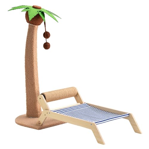 YPDOPORA Katzenkratzbaum Mit Bett, Hoher Palmen-Katzenkratzbaum Für Hauskatzen, Mit Lounge-Stuhl, 2-In-1-Spaß, Sisalseil, Hoher Katzenkratzer Mit Ball,I YPDOPORA Katzenkratzbaum Mit Bett, Hoher Palmen-Katzenkratzbaum Für Hauskatzen, Mit Lounge-Stuhl, 2-In-1-Spaß, Sisalseil, Hoher Katzenkratzer Mit Ball,I von YPDOPORA