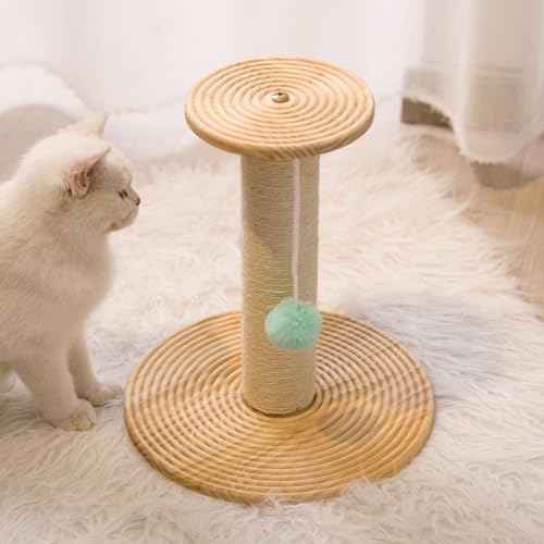 Katzenkratzspielzeugpfosten | Natürliches Sisalseil | Kratzbäume Aus Sisal, Kratzbaum Für Katzen, Katzenturm Mit Flauschigem Ball, Mehrstufiges Kratzspielzeug Für Katzen,C von YPDOPORA