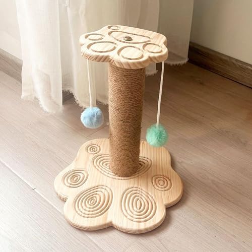 Katzenkratzspielzeugpfosten | Natürliches Sisalseil | Kratzbäume Aus Sisal, Kratzbaum Für Katzen, Katzenturm Mit Flauschigem Ball, Mehrstufiges Kratzspielzeug Für Katzen,D von YPDOPORA