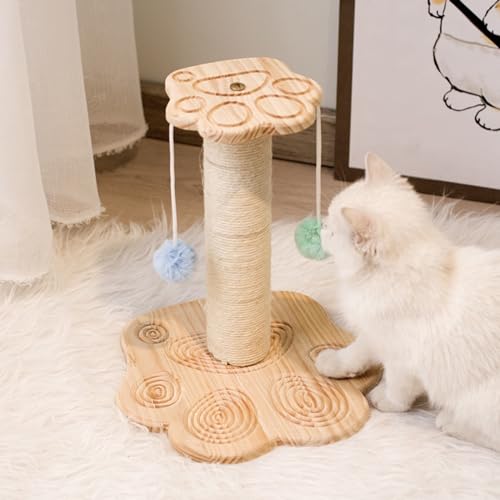 Katzenkratzspielzeugpfosten | Natürliches Sisalseil | Kratzbäume Aus Sisal, Kratzbaum Für Katzen, Katzenturm Mit Flauschigem Ball, Mehrstufiges Kratzspielzeug Für Katzen,F von YPDOPORA