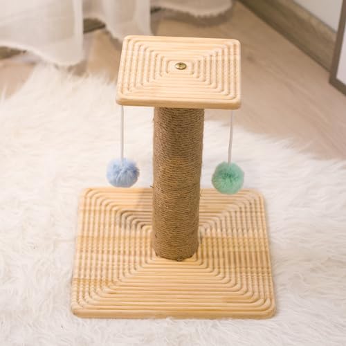 Katzenkratzspielzeugpfosten | Natürliches Sisalseil | Kratzbäume Aus Sisal, Kratzbaum Für Katzen, Katzenturm Mit Flauschigem Ball, Mehrstufiges Kratzspielzeug Für Katzen,G von YPDOPORA