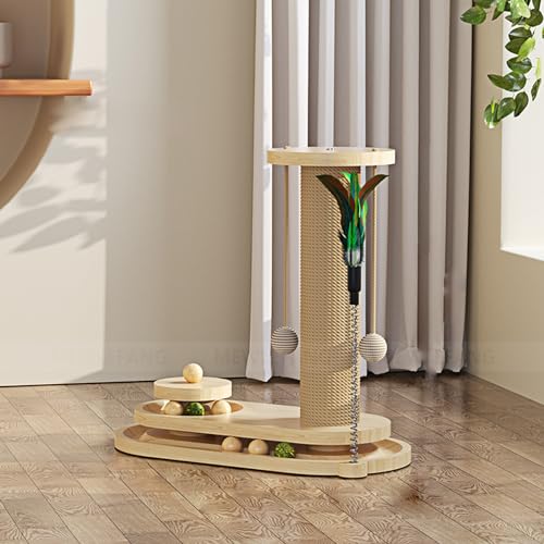 YPDOPORA Kratzbaum Für Katzen, Zweilagig, Mit Holzkugelbahn Und Baumelndem Modernen Sisalball – Kratzbaum, Ideal Für Gelangweilte Hauskatzen Und Kätzchen Zum Spielen,B YPDOPORA Kratzbaum Für Katzen, Zweilagig, Mit Holzkugelbahn Und Baumelndem Modernen Sisalball – Kratzbaum, Ideal Für Gelangweilte Hauskatzen Und Kätzchen Zum Spielen,B von YPDOPORA