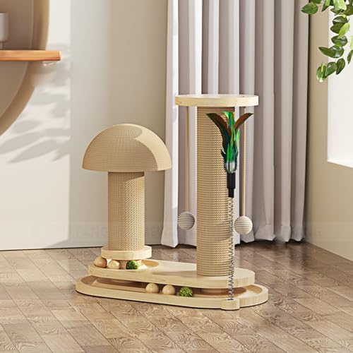 YPDOPORA Kratzbaum Für Katzen, Zweilagig, Mit Holzkugelbahn Und Baumelndem Modernen Sisalball – Kratzbaum, Ideal Für Gelangweilte Hauskatzen Und Kätzchen Zum Spielen,C YPDOPORA Kratzbaum Für Katzen, Zweilagig, Mit Holzkugelbahn Und Baumelndem Modernen Sisalball – Kratzbaum, Ideal Für Gelangweilte Hauskatzen Und Kätzchen Zum Spielen,C von YPDOPORA