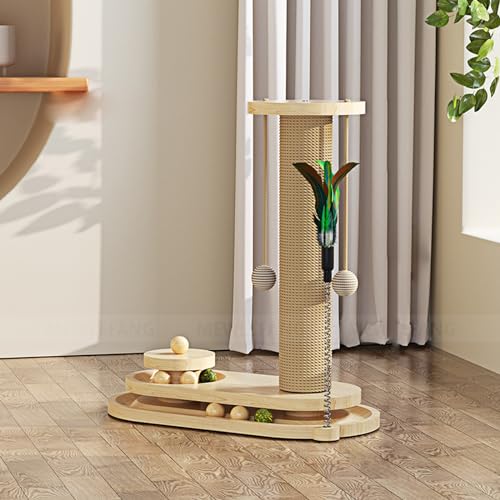 YPDOPORA Kratzbaum Für Katzen, Zweilagig, Mit Holzkugelbahn Und Baumelndem Modernen Sisalball – Kratzbaum, Ideal Für Gelangweilte Hauskatzen Und Kätzchen Zum Spielen,D YPDOPORA Kratzbaum Für Katzen, Zweilagig, Mit Holzkugelbahn Und Baumelndem Modernen Sisalball – Kratzbaum, Ideal Für Gelangweilte Hauskatzen Und Kätzchen Zum Spielen,D von YPDOPORA