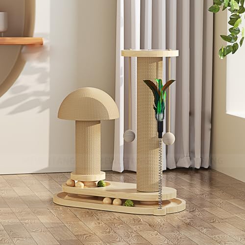 YPDOPORA Kratzbaum Für Katzen, Zweilagig, Mit Holzkugelbahn Und Baumelndem Modernen Sisalball – Kratzbaum, Ideal Für Gelangweilte Hauskatzen Und Kätzchen Zum Spielen,E YPDOPORA Kratzbaum Für Katzen, Zweilagig, Mit Holzkugelbahn Und Baumelndem Modernen Sisalball – Kratzbaum, Ideal Für Gelangweilte Hauskatzen Und Kätzchen Zum Spielen,E von YPDOPORA