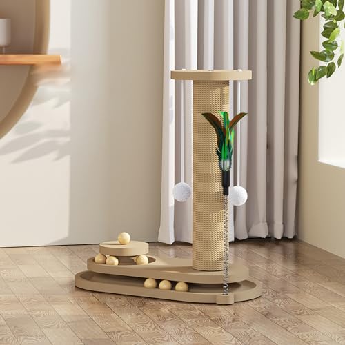 YPDOPORA Kratzbaum Für Katzen, Zweilagig, Mit Holzkugelbahn Und Baumelndem Modernen Sisalball – Kratzbaum, Ideal Für Gelangweilte Hauskatzen Und Kätzchen Zum Spielen,G YPDOPORA Kratzbaum Für Katzen, Zweilagig, Mit Holzkugelbahn Und Baumelndem Modernen Sisalball – Kratzbaum, Ideal Für Gelangweilte Hauskatzen Und Kätzchen Zum Spielen,G von YPDOPORA