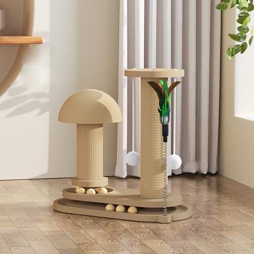 YPDOPORA Kratzbaum Für Katzen, Zweilagig, Mit Holzkugelbahn Und Baumelndem Modernen Sisalball – Kratzbaum, Ideal Für Gelangweilte Hauskatzen Und Kätzchen Zum Spielen,H YPDOPORA Kratzbaum Für Katzen, Zweilagig, Mit Holzkugelbahn Und Baumelndem Modernen Sisalball – Kratzbaum, Ideal Für Gelangweilte Hauskatzen Und Kätzchen Zum Spielen,H von YPDOPORA