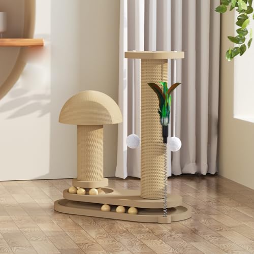 YPDOPORA Kratzbaum Für Katzen, Zweilagig, Mit Holzkugelbahn Und Baumelndem Modernen Sisalball – Kratzbaum, Ideal Für Gelangweilte Hauskatzen Und Kätzchen Zum Spielen,J YPDOPORA Kratzbaum Für Katzen, Zweilagig, Mit Holzkugelbahn Und Baumelndem Modernen Sisalball – Kratzbaum, Ideal Für Gelangweilte Hauskatzen Und Kätzchen Zum Spielen,J von YPDOPORA