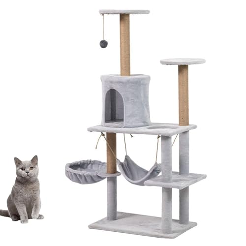 Mehrstöckiger Katzenbaum Aus Kunstfell, 137 Cm, Mit Luxuriöser Liegefläche, Abnehmbarer Hängematte, Natürlichem Sisal-Kratzbaum Und Gepolsterter Sitzstange Oben Für Kätzchen, Katzen Und Haustiere Mehrstöckiger Katzenbaum Aus Kunstfell, 137 Cm, Mit Luxuriöser Liegefläche, Abnehmbarer Hängematte, Natürlichem Sisal-Kratzbaum Und Gepolsterter Sitzstange Oben Für Kätzchen, Katzen Und Haustiere von YPDOPORA