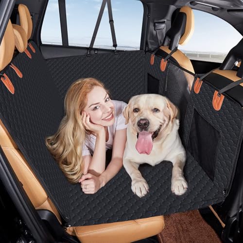 Rücksitzverlängerung Für Hunde, Autositzbezug Mit Harter Unterseite Für Hunde, Trägt 180 Kg, Autositzbezug Für Hunde Für Die Rückbank, Wasserdichte Hundehängematte, Stabiler Hundesitzbezug,Schwarz von YPDOPORA
