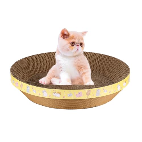 YPDOPORA Runde Katzenkratzbett-Liegecouch Aus Pappe Für Hauskatzen, Wellpappe-Kratzbox Für Katzen, Langlebig, Schutz Für Katzenkratz-Loungemöbel,A YPDOPORA Runde Katzenkratzbett-Liegecouch Aus Pappe Für Hauskatzen, Wellpappe-Kratzbox Für Katzen, Langlebig, Schutz Für Katzenkratz-Loungemöbel,A von YPDOPORA