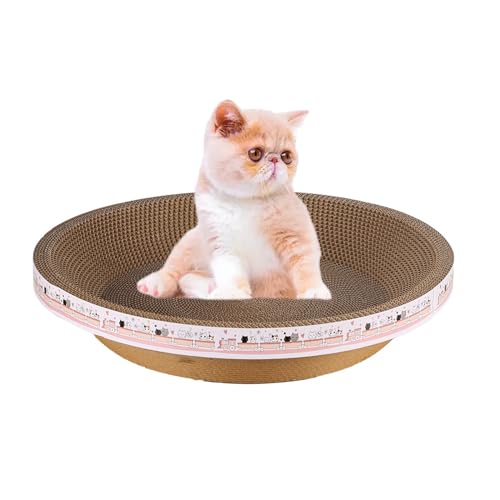 YPDOPORA Runde Katzenkratzbett-Liegecouch Aus Pappe Für Hauskatzen, Wellpappe-Kratzbox Für Katzen, Langlebig, Schutz Für Katzenkratz-Loungemöbel,B YPDOPORA Runde Katzenkratzbett-Liegecouch Aus Pappe Für Hauskatzen, Wellpappe-Kratzbox Für Katzen, Langlebig, Schutz Für Katzenkratz-Loungemöbel,B von YPDOPORA