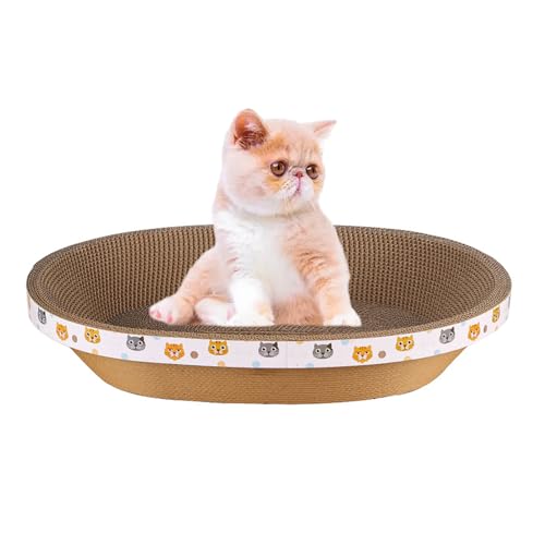 YPDOPORA Runde Katzenkratzbett-Liegecouch Aus Pappe Für Hauskatzen, Wellpappe-Kratzbox Für Katzen, Langlebig, Schutz Für Katzenkratz-Loungemöbel,E YPDOPORA Runde Katzenkratzbett-Liegecouch Aus Pappe Für Hauskatzen, Wellpappe-Kratzbox Für Katzen, Langlebig, Schutz Für Katzenkratz-Loungemöbel,E von YPDOPORA