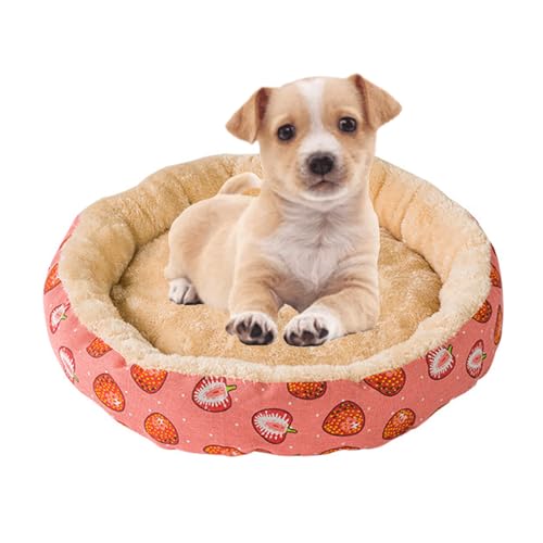 Rundes Katzen- Und Hundebett Für Kleine Hunde, Beruhigendes Katzen- Und Hundebett Für Haustiere Im Innenbereich, Weiches Plüsch-Haustierkissen Mit Rutschfester Und Wasserabweisender Unterseite,E,S Rundes Katzen- Und Hundebett Für Kleine Hunde, Beruhigendes Katzen- Und Hundebett Für Haustiere Im Innenbereich, Weiches Plüsch-Haustierkissen Mit Rutschfester Und Wasserabweisender Unterseite,E,S von YPDOPORA