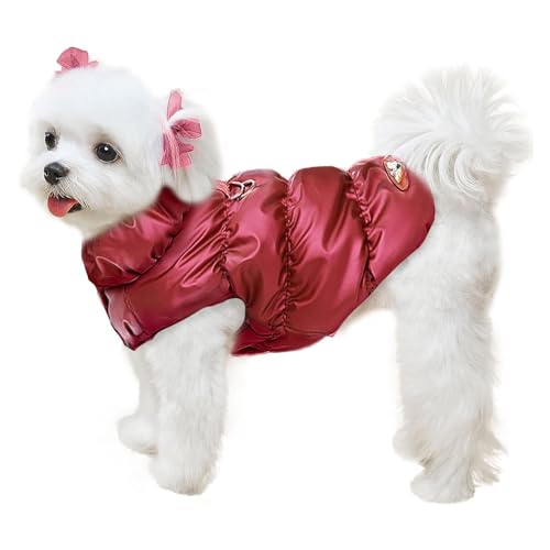 Warme Winter-Hundejacke Für Kleine Und Mittelgroße Hunde, Katzen, Mäntel Für Kaltes Wetter Mit Geschirr, Gepolsterte Hunde-Fleeceweste, wasserdichte, Winddichte Hunde-Schneejacke,H,XS von YPDOPORA