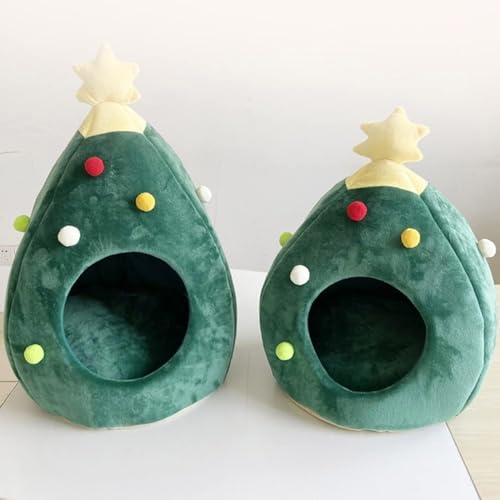 YPDOPORA Weihnachtsbaumform Für Katzenhöhle, Bettzelt Für Kleine Bis Große Katzen Im Innenbereich, Maschinenwaschbar, Weiches Kissen, Warmes Katzenzeltbett,M YPDOPORA Weihnachtsbaumform Für Katzenhöhle, Bettzelt Für Kleine Bis Große Katzen Im Innenbereich, Maschinenwaschbar, Weiches Kissen, Warmes Katzenzeltbett,M von YPDOPORA