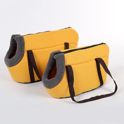 YPDOPORA 2Er-Pack Kleine Tragetaschen Für Katzen Und Hunde, Weiche Tragetaschen Für Katzen Und Hunde, Reisetaschen Für Kleine Hunde Und Katzen,Gelb,M von YPDOPORA