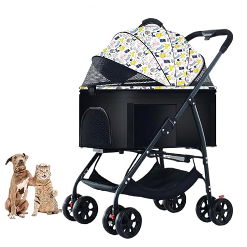 YPDOPORA 3-In-1-Kinderwagen Für Haustiere, Katzen Und Hunde, Zusammenklappbarer, Leichter Hundebuggy, Katzen-Reisebuggy Bis 25 Kg, Hundewagen, Reisetragetasche, Haustier-Joggingwagen Mit Korb,D YPDOPORA 3-In-1-Kinderwagen Für Haustiere, Katzen Und Hunde, Zusammenklappbarer, Leichter Hundebuggy, Katzen-Reisebuggy Bis 25 Kg, Hundewagen, Reisetragetasche, Haustier-Joggingwagen Mit Korb,D von YPDOPORA