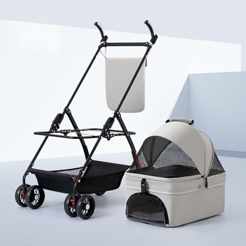 YPDOPORA 3-In-1-Kinderwagen Für Katzen Und Hunde, Haustier-Buggy Mit 4 Rädern Für Kleine Und Mittelgroße Hunde, Abnehmbare, Faltbare Reisetasche Für Hunde Mit Wasserdichter Unterlage,Grau YPDOPORA 3-In-1-Kinderwagen Für Katzen Und Hunde, Haustier-Buggy Mit 4 Rädern Für Kleine Und Mittelgroße Hunde, Abnehmbare, Faltbare Reisetasche Für Hunde Mit Wasserdichter Unterlage,Grau von YPDOPORA