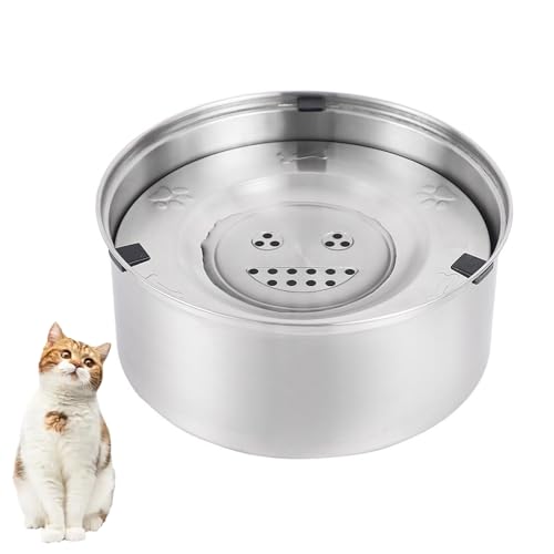 YPDOPORA 3L Hundewassernapf Ohne Auslaufen, Edelstahl-Wasserspender Für Haustiere, Tropffreier, Langsamer Futternapf Mit Schwimmender Scheibe, Großer Trinkspender Für Haustiere, Katzen von YPDOPORA
