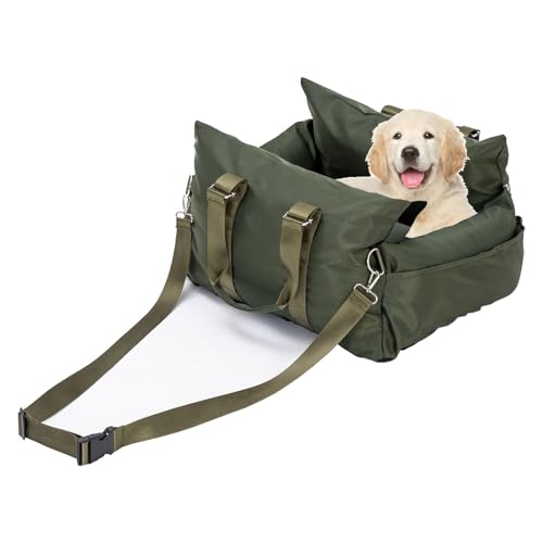 YPDOPORA Autositz Für Hunde, Für Kleine Haustiere Bis Zu 27,2 Kg, Reisesitzerhöhung Für Hunde, Kissen, Bett, Abnehmbar Und Waschbar, rutschfest, Tragbar, Handtaschenträger Für Welpen, Sofa,Grün,M YPDOPORA Autositz Für Hunde, Für Kleine Haustiere Bis Zu 27,2 Kg, Reisesitzerhöhung Für Hunde, Kissen, Bett, Abnehmbar Und Waschbar, rutschfest, Tragbar, Handtaschenträger Für Welpen, Sofa,Grün,M von YPDOPORA