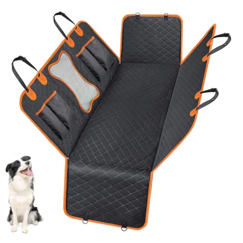YPDOPORA Autositzbezug Für Hunde Für Die Rückbank, Reisehängematte Für Haustiere in Universalgröße, Passend Für Auto/LKW/Pick-Up/SUV, Wasserdichter Rücksitzschutz Für Hunde/Katzen,Orange YPDOPORA Autositzbezug Für Hunde Für Die Rückbank, Reisehängematte Für Haustiere in Universalgröße, Passend Für Auto/LKW/Pick-Up/SUV, Wasserdichter Rücksitzschutz Für Hunde/Katzen,Orange von YPDOPORA