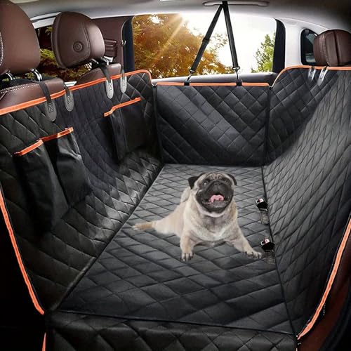 YPDOPORA Autositzbezug Für Hunde – wasserdichte Haustier-Hängematte Mit 4 Seitenklappen, Kratzfester Und Rutschfester Rücksitzschutz Für Auto, LKW Und SUV,Orange YPDOPORA Autositzbezug Für Hunde – wasserdichte Haustier-Hängematte Mit 4 Seitenklappen, Kratzfester Und Rutschfester Rücksitzschutz Für Auto, LKW Und SUV,Orange von YPDOPORA