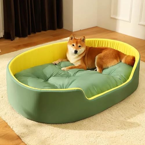 YPDOPORA Beruhigendes Hundebett Für Kleine Hunde, 3D-Haustierbett Für Den Innenbereich, Weiche, Warme Bettmatte, Liegebank, Sofa, Haustiernest, Katzen- Und Hundebett Mit Rutschfester Unterlage,Grün,L von YPDOPORA