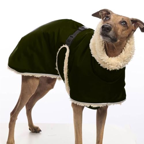 YPDOPORA Dicke Fleece-Winterjacke Für Hunde, Warm, Winterjacke Mit Revers, Reflektierender Hundemantel Mit Fleecefutter, Kuscheliger Rollkragenmantel Für Haustiere, Mittelgroß Für Hunde,Grün,XL von YPDOPORA
