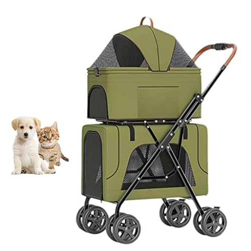 YPDOPORA Doppellagiger Hunde-Kinderwagen, Faltbarer Haustier-Kinderwagen, Doppel-Haustier-Kinderwagen Für 2 Kleine Mittelgroße Hunde Und Katzen Mit 4 Feststellbaren Rädern,Lila YPDOPORA Doppellagiger Hunde-Kinderwagen, Faltbarer Haustier-Kinderwagen, Doppel-Haustier-Kinderwagen Für 2 Kleine Mittelgroße Hunde Und Katzen Mit 4 Feststellbaren Rädern,Lila von YPDOPORA