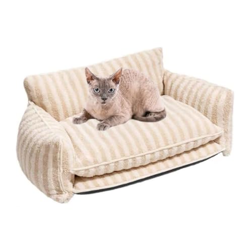 YPDOPORA Doppellagiges Schlafsofa Für Hunde Und Katzen, Trendiges Gestreiftes Schlafsofa Für Hunde Und Katzen Aus Lammwolle, Atmungsaktives, Beruhigendes Bett, Langlebiges Kuscheltier,Beige,XL YPDOPORA Doppellagiges Schlafsofa Für Hunde Und Katzen, Trendiges Gestreiftes Schlafsofa Für Hunde Und Katzen Aus Lammwolle, Atmungsaktives, Beruhigendes Bett, Langlebiges Kuscheltier,Beige,XL von YPDOPORA