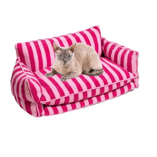 YPDOPORA Doppellagiges Schlafsofa Für Hunde Und Katzen, Trendiges Gestreiftes Schlafsofa Für Hunde Und Katzen Aus Lammwolle, Atmungsaktives, Beruhigendes Bett, Langlebiges Kuscheltier,Rosa,L YPDOPORA Doppellagiges Schlafsofa Für Hunde Und Katzen, Trendiges Gestreiftes Schlafsofa Für Hunde Und Katzen Aus Lammwolle, Atmungsaktives, Beruhigendes Bett, Langlebiges Kuscheltier,Rosa,L von YPDOPORA