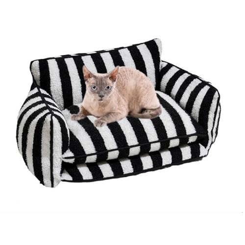 YPDOPORA Doppellagiges Schlafsofa Für Hunde Und Katzen, Trendiges Gestreiftes Schlafsofa Für Hunde Und Katzen Aus Lammwolle, Atmungsaktives, Beruhigendes Bett, Langlebiges Kuscheltier,Schwarz,L YPDOPORA Doppellagiges Schlafsofa Für Hunde Und Katzen, Trendiges Gestreiftes Schlafsofa Für Hunde Und Katzen Aus Lammwolle, Atmungsaktives, Beruhigendes Bett, Langlebiges Kuscheltier,Schwarz,L von YPDOPORA