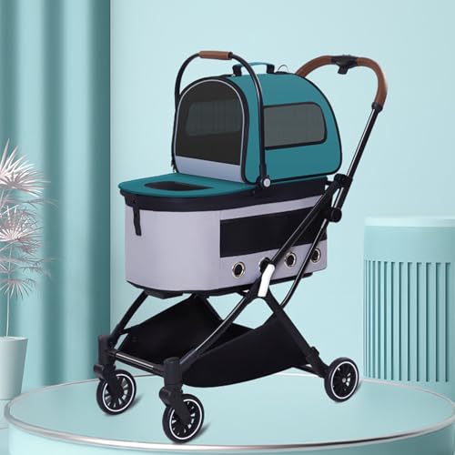 YPDOPORA Doppelter Haustier-Buggy Für Kleine Und Mittelgroße Hunde Und Katzen, 4-In-1 Faltbarer Doppel-Buggy, Leichte Separate Katzenbuggys Für Katzen Und Hunde Mit Aufbewahrungskorb,Grün YPDOPORA Doppelter Haustier-Buggy Für Kleine Und Mittelgroße Hunde Und Katzen, 4-In-1 Faltbarer Doppel-Buggy, Leichte Separate Katzenbuggys Für Katzen Und Hunde Mit Aufbewahrungskorb,Grün von YPDOPORA