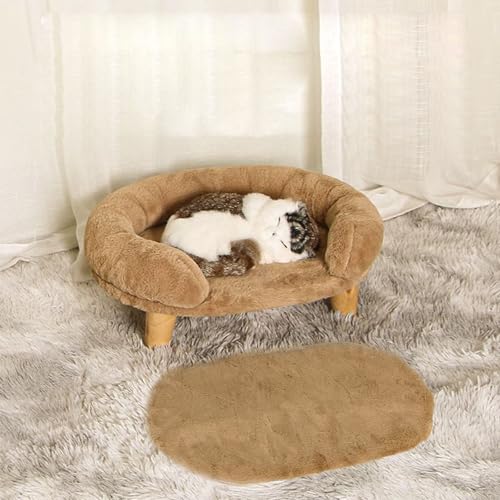 YPDOPORA Erhöhtes Haustierbett, Katzen-/Hundehockerbett Mit Stabilen Holzbeinen, Haustierstuhl, Plüsch-Haustierbett Für Kleine Hundekätzchen, Linderung Und Verbesserten Schlaf,Braun,S YPDOPORA Erhöhtes Haustierbett, Katzen-/Hundehockerbett Mit Stabilen Holzbeinen, Haustierstuhl, Plüsch-Haustierbett Für Kleine Hundekätzchen, Linderung Und Verbesserten Schlaf,Braun,S von YPDOPORA