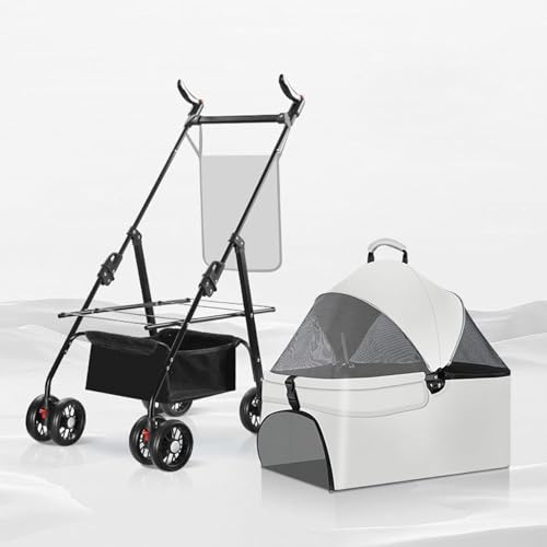 YPDOPORA Faltbarer Hundebuggy Für Kleine/Mittelgroße Hunde Und Katzen, Leichter Und Robuster Haustierbuggy Mit Aufbewahrungskorb, Einfaches Manövrieren Für Reisen Und Den Einsatz Im Freien,Grau YPDOPORA Faltbarer Hundebuggy Für Kleine/Mittelgroße Hunde Und Katzen, Leichter Und Robuster Haustierbuggy Mit Aufbewahrungskorb, Einfaches Manövrieren Für Reisen Und Den Einsatz Im Freien,Grau von YPDOPORA