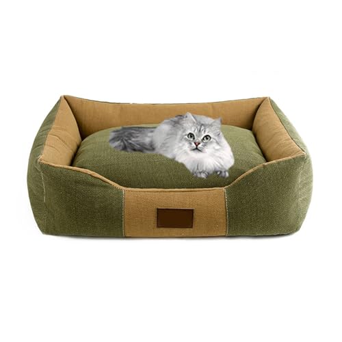 YPDOPORA Flauschiges, Bissfestes Hundebett, Premium-Haustierbett, Canvas, Rechteckiges Nest, Abnehmbares Ganzjahres-Katzenbett, Schlafsack, Kissen, Warm, Waschbar,Grün,S YPDOPORA Flauschiges, Bissfestes Hundebett, Premium-Haustierbett, Canvas, Rechteckiges Nest, Abnehmbares Ganzjahres-Katzenbett, Schlafsack, Kissen, Warm, Waschbar,Grün,S von YPDOPORA