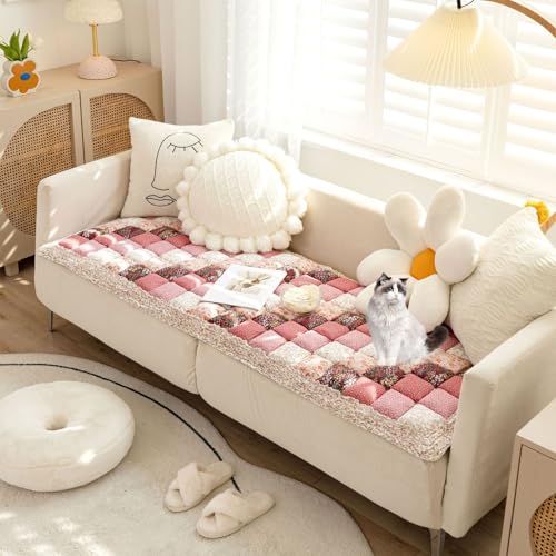 YPDOPORA Garden Chic – Sofabezug Aus Baumwolle, Flauschiger Sofabezug, Karierte Quadratische Haustiermatte, Maschinenwaschbar Und rutschfest, Für Die Meisten Haustiere,Rosa,4XL YPDOPORA Garden Chic – Sofabezug Aus Baumwolle, Flauschiger Sofabezug, Karierte Quadratische Haustiermatte, Maschinenwaschbar Und rutschfest, Für Die Meisten Haustiere,Rosa,4XL von YPDOPORA